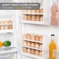 30 Grid Egg Holder For Refrigerator, 3-Layer Egg Storage Container Plastic, Egg Organizer For Kitchen Fridge And Table (White). 