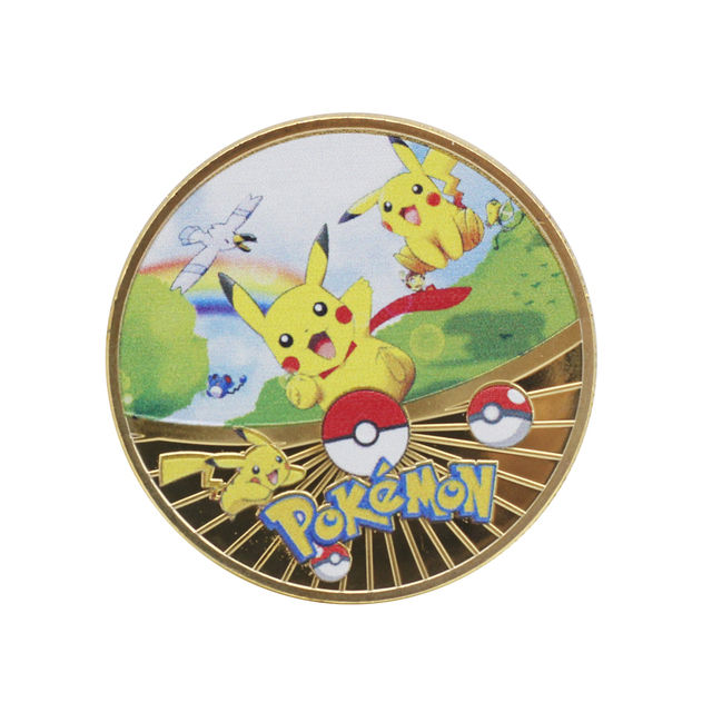 25 Styles Pokemon anime Metal Coin Charizard Commemorative Coin Pikachu Cards Playing Game Plated Favorites Gold Kids Toy Gift
