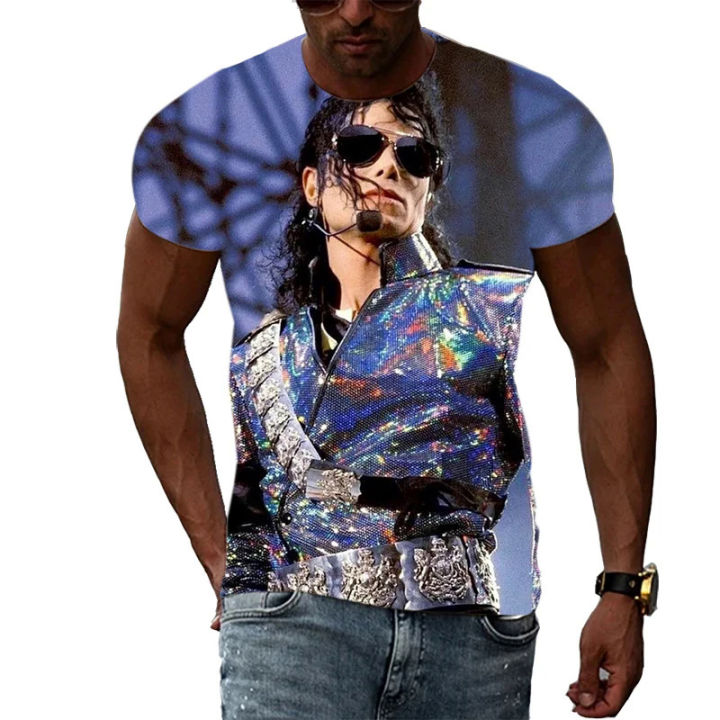 Michael Jackson 3D Print T-shirt Fashion Men O-neck T Shirts Short Sleeve Oversized Harajuku Streetwear Man Boys Kids Tees Tops