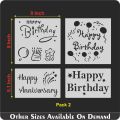 Happy Birthday Stencil For Cake, Wall Painting Scrapbook Coloring Embossing Album Decorative Paper Card Template id 321. 