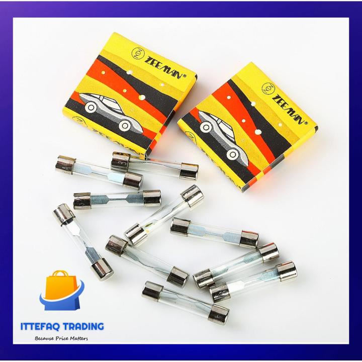 10 Pcs Glass Tube Fuses 6x30mm 15A