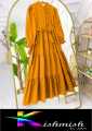 Trendy Frill Style Panel Work Long Frock For Women Read To Wear Dress For Women. 