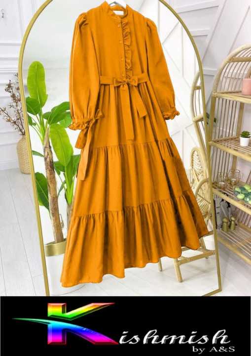 Trendy%20Frill%20Style%20Panel%20Work%20Long%20Frock%20For%20Women%20Read%20To%20Wear%20Dress%20For%20Women%20-%20Image%203