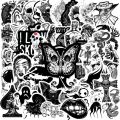 50/100pcs Black White Gothic Style Horror Sticker Waterproof Decal For DIY Laptop Skateboard Phone Car Sticker Patches for Kid. 
