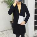 Men Formal Long Single Breasted Figuring Overcoat. 