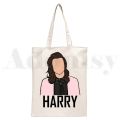 One Direction Harry Styles Merch 1D Harajuku Reusable Shopping Bag Women Canvas Tote Bags Printing Eco Bag Shopper Shoulder Bags. 