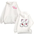 Hello Kitty Zipper Hoodie for Girls & Women Front and Back Printed Stylish Casual Jacket. 