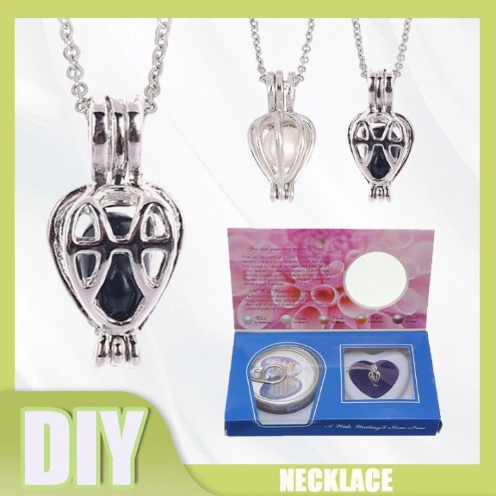 Fashion Popular Natural Oyster Wish Pearl Pendant Necklace Charm Necklace Gift Box Women Jewelry Gift Lucky DIY Gift Set Jewelry