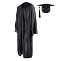 University Graduation Gown - Black Silk Academic Dress, 42 Inches, Universal Fitting. 