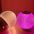 Acrylic crystal ball rechargeable table lamp, round atmosphere night light bar living room, bedroom, bedside, three color LED lamps. 