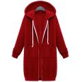 Hoodie Women Winter Long Hoodie Coat Warm Hooded Jacket Zip Parka Overcoats. 
