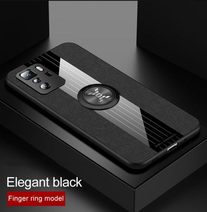 icasecover%20for%20Xiaomi%20POCO%20X3%20GT%20Black%20Hard%20Case%20Hybrid%20Shockproof%20Fabric%20Silicone%20Splicing%20Color%20Car%20Magnetic%20Ring%20Buckle%20Back%20Cover%20-%20Image%202