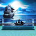 Unsinkable Black Pearl Pirate Ship Toy Cruise Ship Fluid Drift Bottle Sea Liquid Wave Boat Box Decoration For Car, Home And Office. 