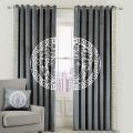 Premium Splendid Blackout Velvet Curtains Black White ( 2 Curtain set ). 