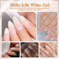 BORN PRETTY Milky Jelly White Nail Gel Polish Clear Pink Color Soak Off UV LED Self-leveling Gel Varnish Manicure 10ml Hard Gel. 
