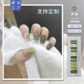 Edie Xiaohongshu same style 11 nail polish film bronzing nail art patch laser hand-painted glitter smudged nail sticker. 