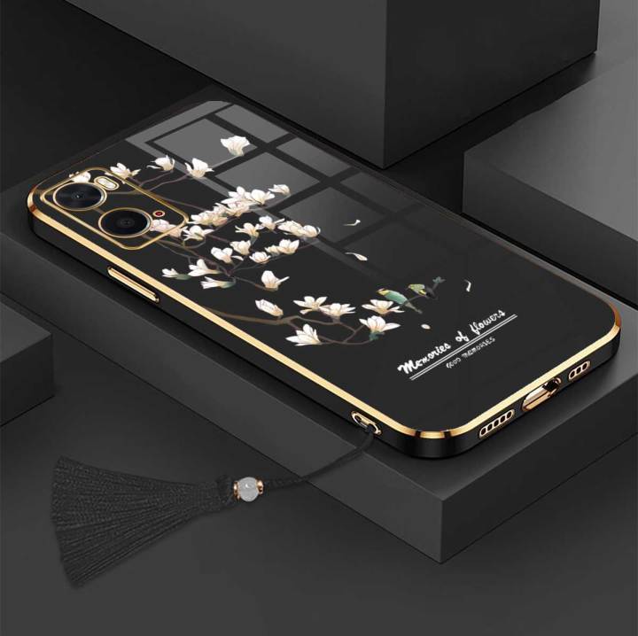 Casing%20For%20OPPO%20A76%204G%20A36%204G%20A96%204G%20Luxury%20Beautiful%20mapies%20with%20flower%20Camera%20Protection%20Phone%20Case%20Plating%20Edges%20Silicone%20Soft%20Cover%20With%20Free%20Lanyard%20-%20Image%202