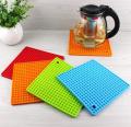 2 pcs Heat Pad Square Shape Silicon Pad Hot Heat Resistant Pot Holder. 