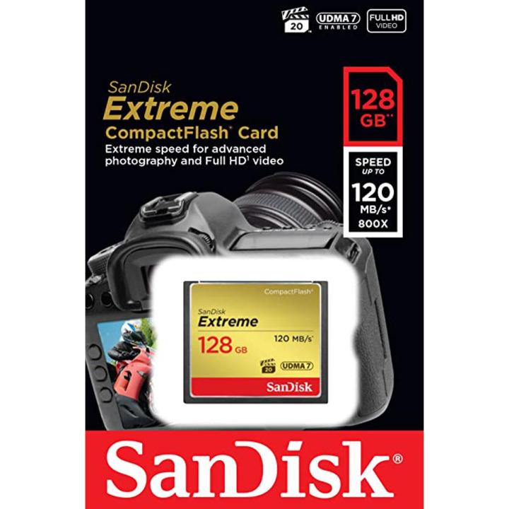 SanDisk 128GB Extreme CompactFlash Memory Card UDMA 7 Speed Up To 120MB/s - SDCFXSB-128G-G46