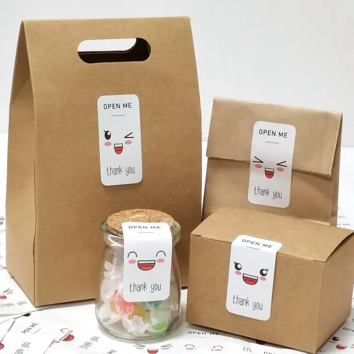40-100pcs%203x6cm%20OPEN%20ME%20Cute%20Smiley%20Emoji%20Thank%20You%20Stickers%20For%20Small%20Business%20Commodities%20Package%20Decoration%20Sealing%20Labels%20-%20Image%203