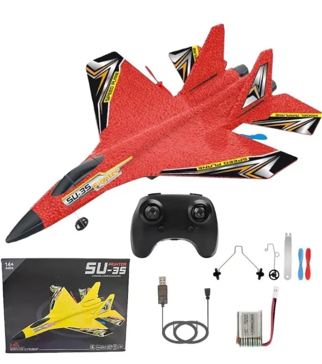 Rc Flying Plane, Model HW-33 Fighter Jet, Material EPP Foam, Colour Red ...