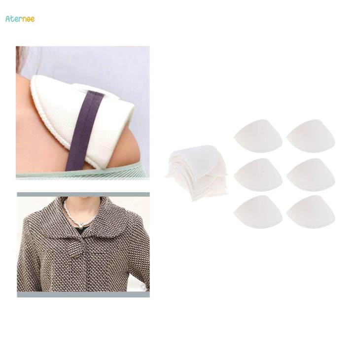 6 Pairs White Sponge Shoulder Pads for Women Men Unisex DIY