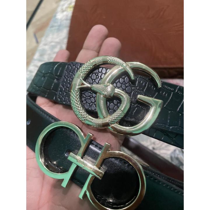 Branded buckal in original cow leather