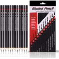 Giaded Degree USLON Black LED Pencills, Special Sketching Drawing Pencils, ( HB, F, B, 2B, 3B, 4B, 5B, 6B, 7B, 8B, H, 2H ), (Set of 12 Pencils). 