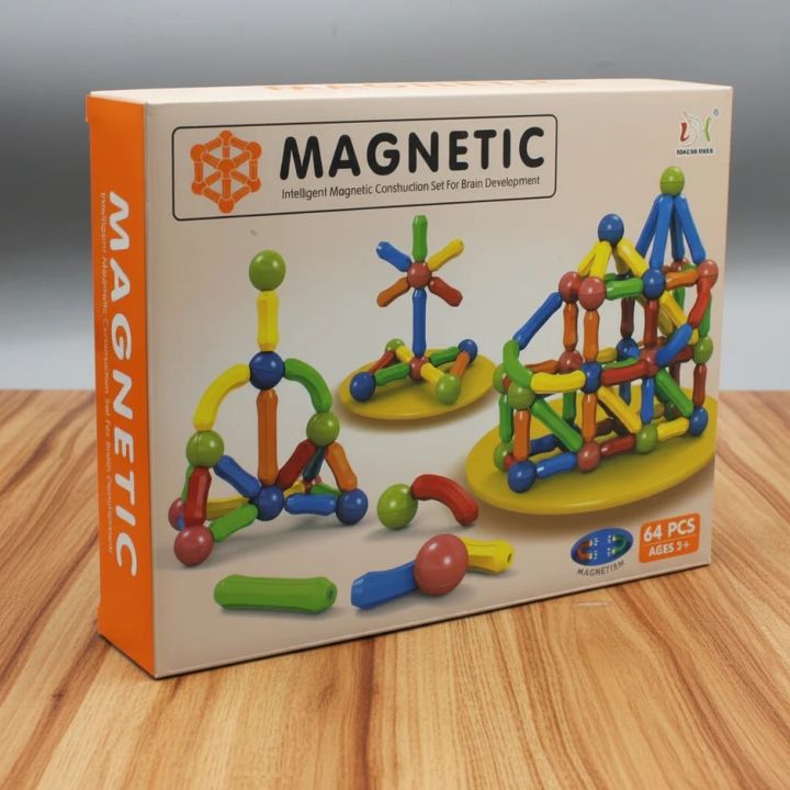 Magnetic Building Blocks Set of 64 Pieces | Daraz.pk