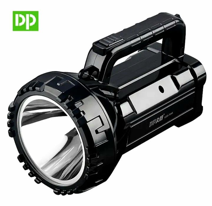 DP-7045B Emergency Charging Light - Bright Led Torch Light Laser Long Range Distance High Power Search Light Rechargeable Torch (Black)
