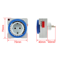 EU Timer Switch Timer Plug 24 Hours In Mechanical Grounded Programmable Smart Countdown Loop Sockets Indoor Auto Power Off. 