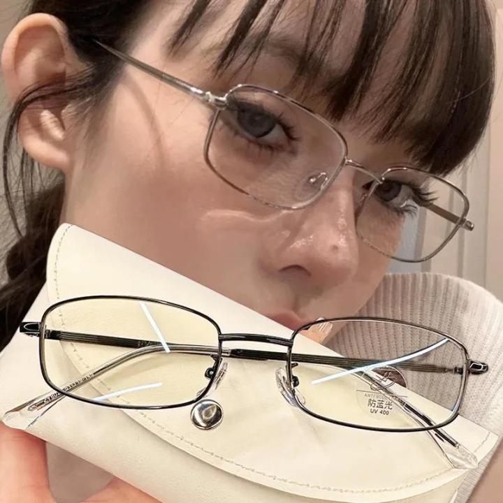 Japanese Harajuku Style Vintage Elegant Gold Wire Narrow Glasses Premium Feel Light Luxury Anti Blue Light Radiation Thin Frame