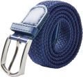 Braided elastic woven leather stretchable Belt for Men & Boys 14" to 34". 