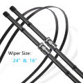 For Peugeot 2008 P24 2020 2021 2022 Frameless Wiper Blades Cutter Windscreen Windshield Cleaning Replacement Accessory 24" 16". 