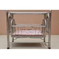 Royal Style - Born Baby Silver Chrome Baby Swinging Cradle with Soft Mattress Bed. 