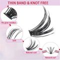 D Curl DIY Eyelash Extension Kit Black 9-16mm Natural Look Cluster Lash Individual Lashes for Self Application at Home. 
