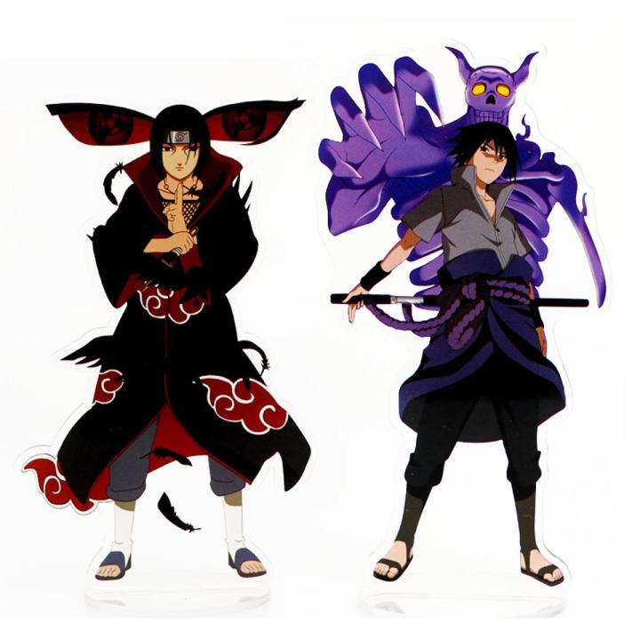 Anime Naruto Figures Stand Model Toys 7 Style Cool Stuff Acrylic Uchiha Itachi Sasuke Figure Collector Toys for Children Gift