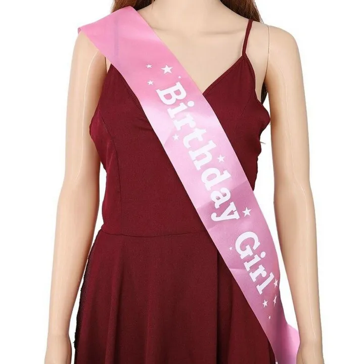 "Birthday%20Girl"%20Sash%20In%20Pink%20Color%20-%20Best%20For%20Girl's%20Birthday%20Party%20Wears%20-%20Image%202