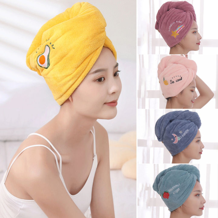 Microfiber Thick Coral Fleece Absorbent Quick-drying Cap Confinement Cap Women's Bag Turban Shower Cap Household Dry Hair Towel 1Pcs