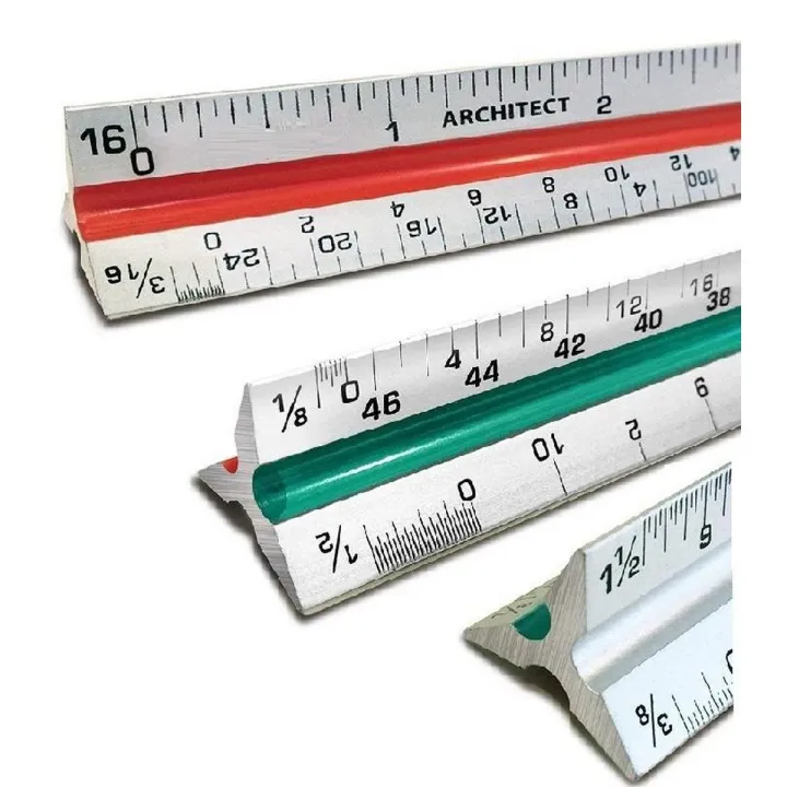 12-Inch Triangular Architect Scale Ruler with Imperial Measurements ...