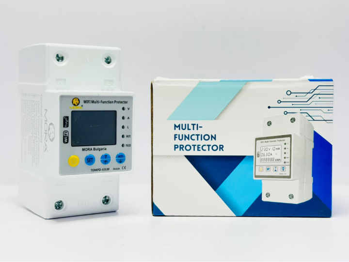 MORA Wifi Voltage Protector | Original MORA Wifi Protector | Original MORA Made In Bulgaria | the energy meter Kwh metering, the circuit breaker, and a timer with leakage and voltage current protection
