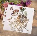 3pcs Different Designs Reusable Flower & leaves DIY Painting Emboss Art Craft Scrap booking Cards Album Stencil For Wall Decor size 25x20cm. 