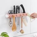 1Pcs Multifunctional 6 Hooks Wall Mounted Kitchen Hanger Self Adhesive Hanger Hooks Knife Fork Spoon Organizer - Multi. 
