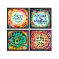 Pack of 4 5x5" Inspirational Quote Frames, Glass front Photo Frame, 5x5" Customized Motivational Quotes Wall Decoration For Home, Room Décor, Square Frames. 