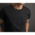 Pure Stainless Steel Black 3D Vertical Bar Necklace/Locket/Pendant for Men/Women with Chain. 