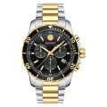 Movado 800 Series Two-Tone Stainless Steel Black Dial Chronograph Quartz Watch for Gents - 2600146. 