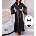 Pack of 03 - Nighty Beautiful Bridal Black / Hoot Saxy Silk Long Gown / Bridal Night Suit / Nightwear / Sleepwear / Night Dress. 