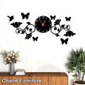 Chand Furniture 3D And Flowers With Birds Wooden wall Clock | Wooden Wall Clock I Wall Clocks for Office I Wall Clock For Bedroom | Wall Clocks And Wall Decor | Clock  | wall clock decoration items | wall clock butterfly. 