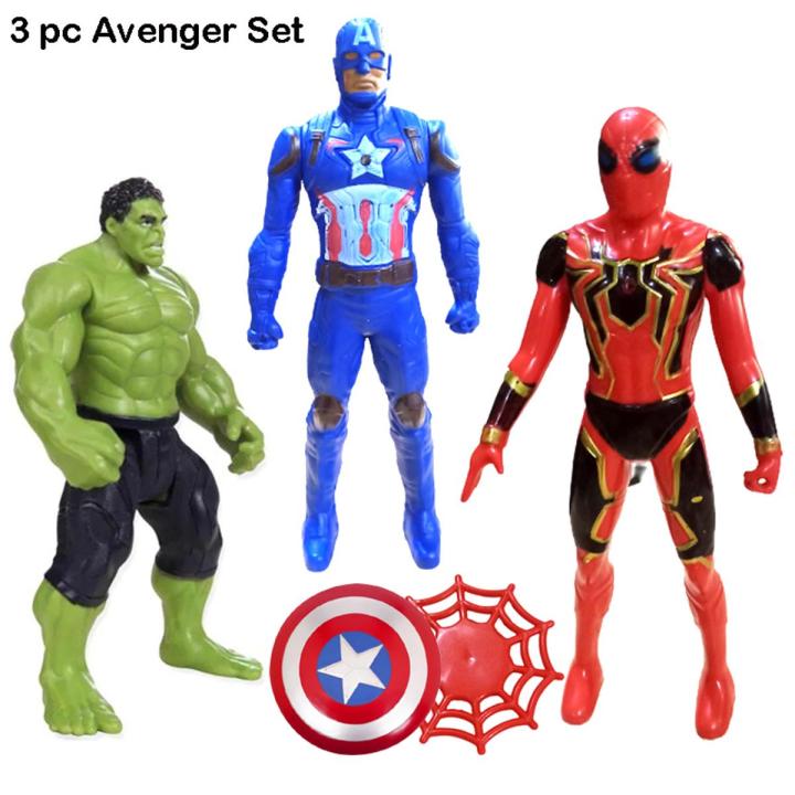 pcs Avenger heroes Hulk Captain America and Spider man