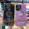 Phone Cases For Realme C51 Back Cover Sparkling Star Moon Soft Silicone Transparent Cartoon Cat Anti Drop Back cover Realme C51 case. 